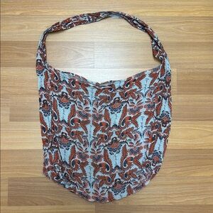 Vintage FREE PEOPLE Pattered Lightweight Crossbody Tote Bag